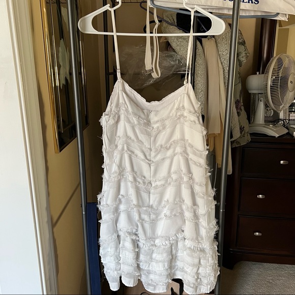 White Ruffle Mini Dress - Picture 2 of 2